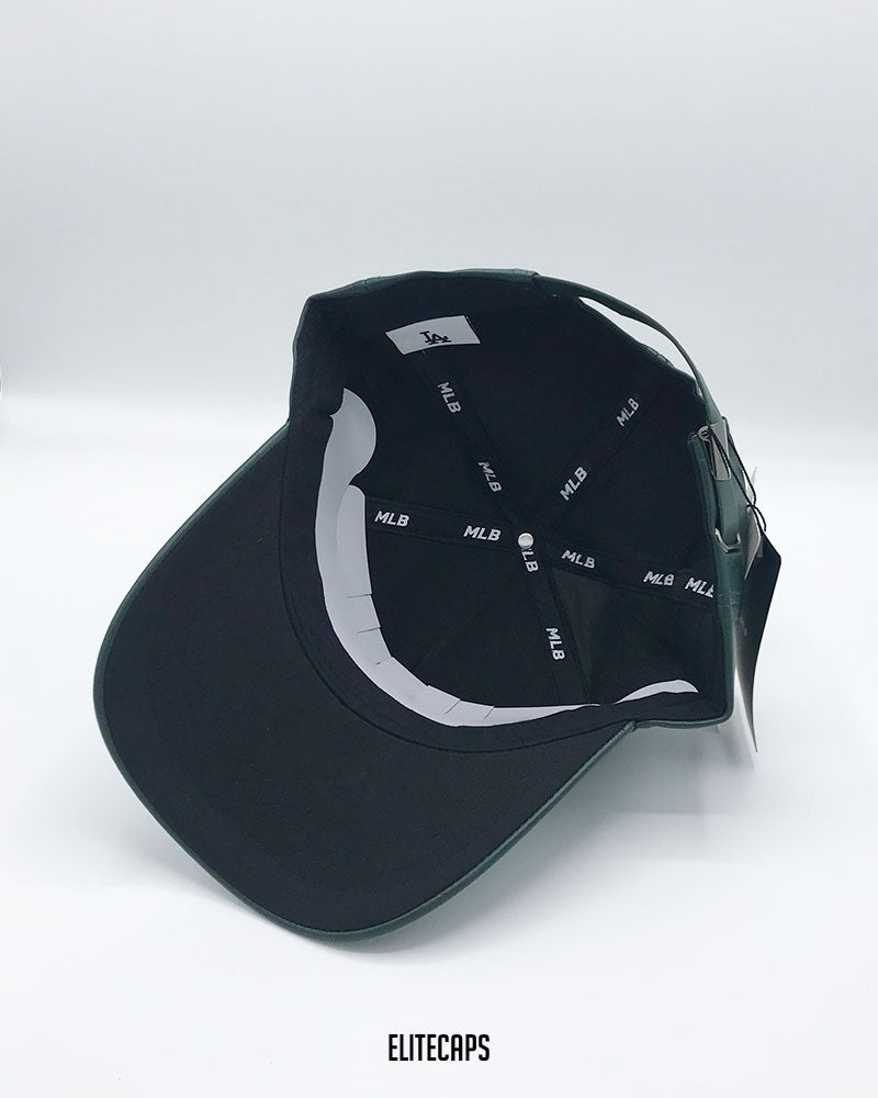 LA Deep Green Faux Leather Cap - C0360