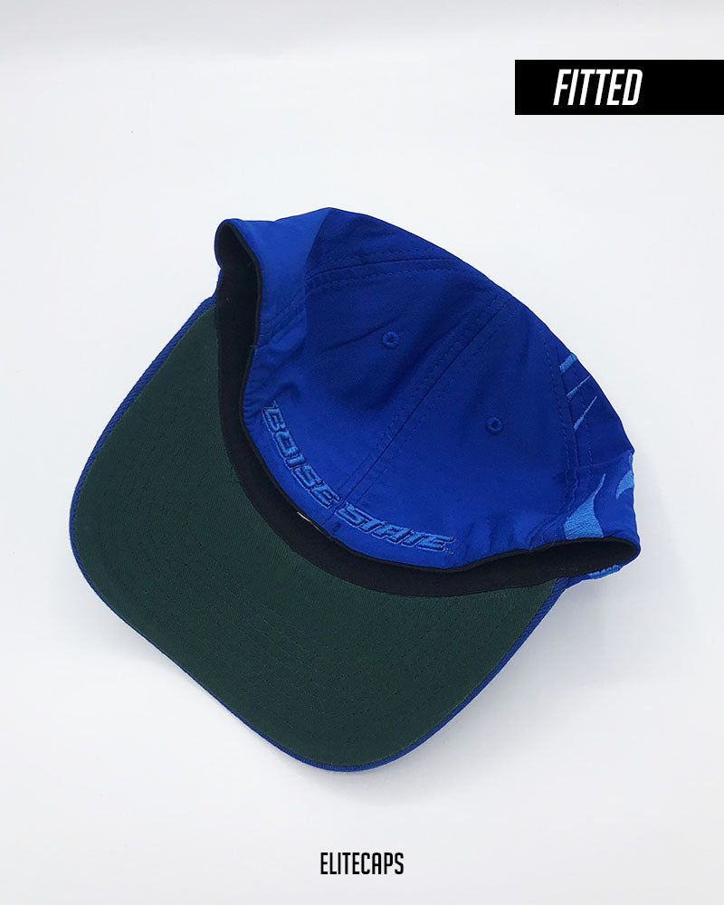 Royal Blue Horse Embroidered Fitted Cap - C0487