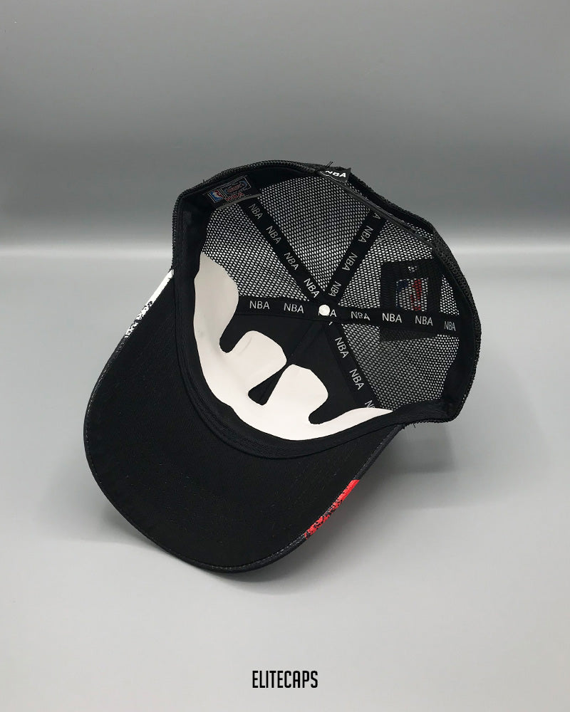 Red & Black Bull Embroidered  Trucker Cap - C0376