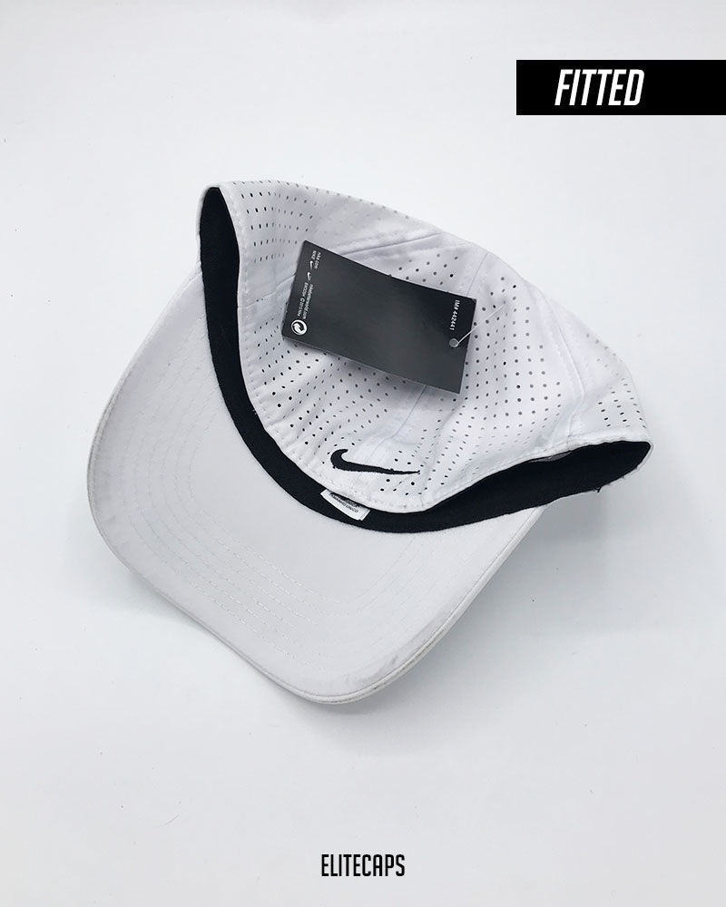 White NKE Sports Fitted Cap - C0545