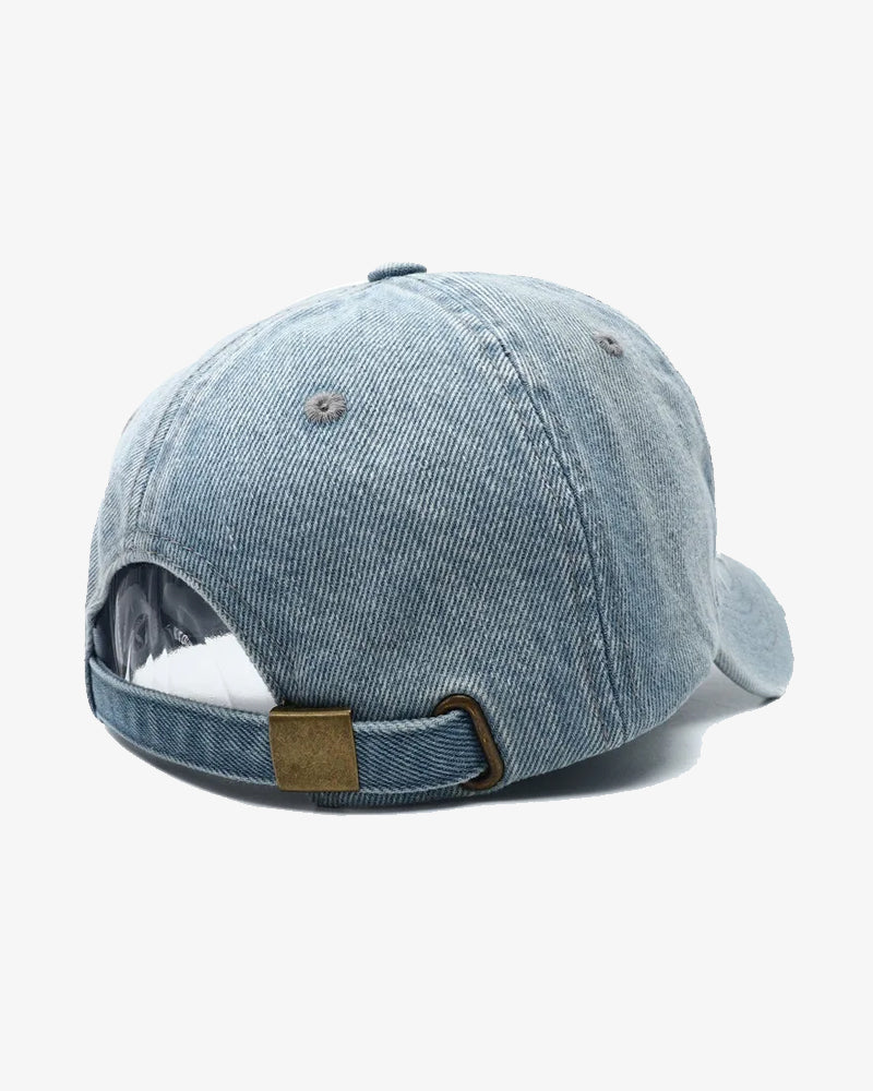 NY Embroidered Blue Denim Cap - C0135