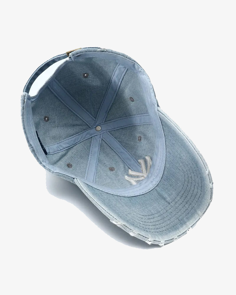 NY Embroidered Blue Denim Cap - C0135