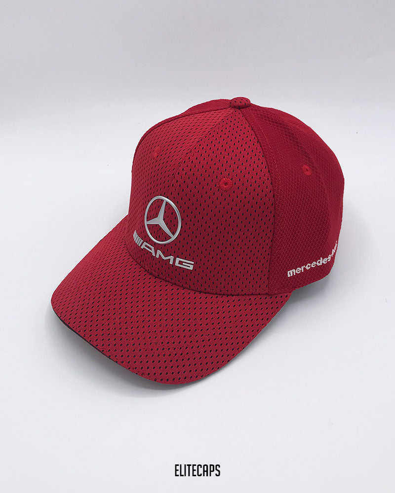 Red M-AMG Mesh Cap - C0391
