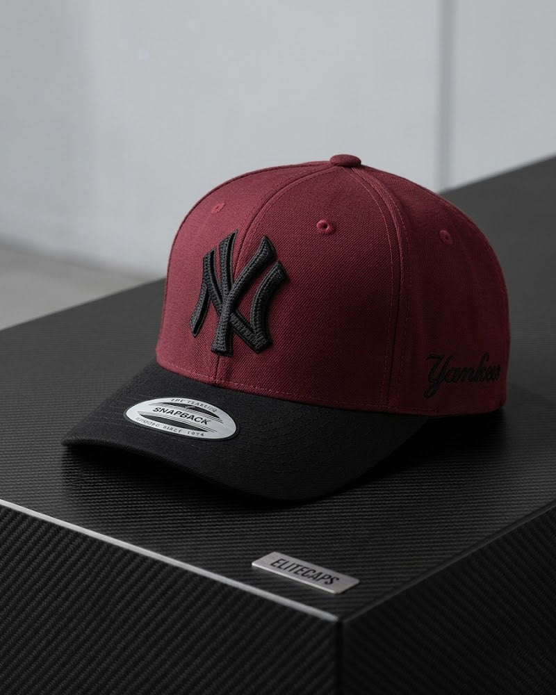 NY Maroon Two-Tone Baseball Cap - C0438
