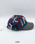 GIUCCI GG Blue & Red Canvas Baseball Cap - C0579