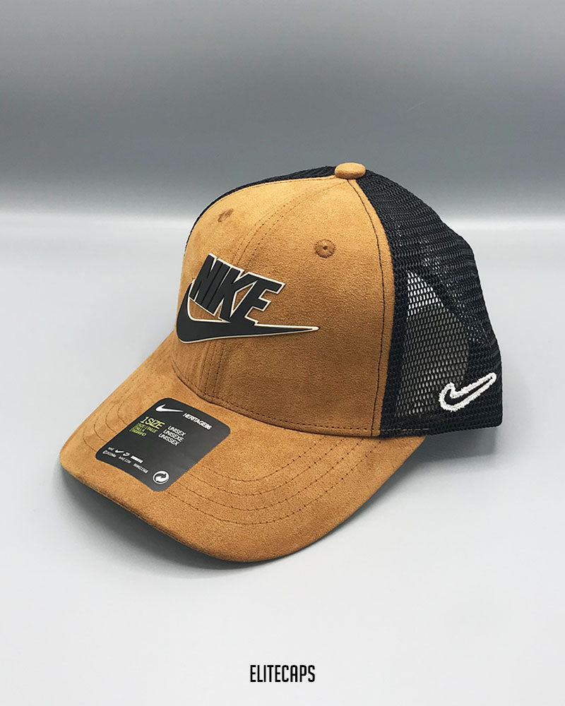 NKE Suede Mesh Swoosh Trucker Cap - C0404