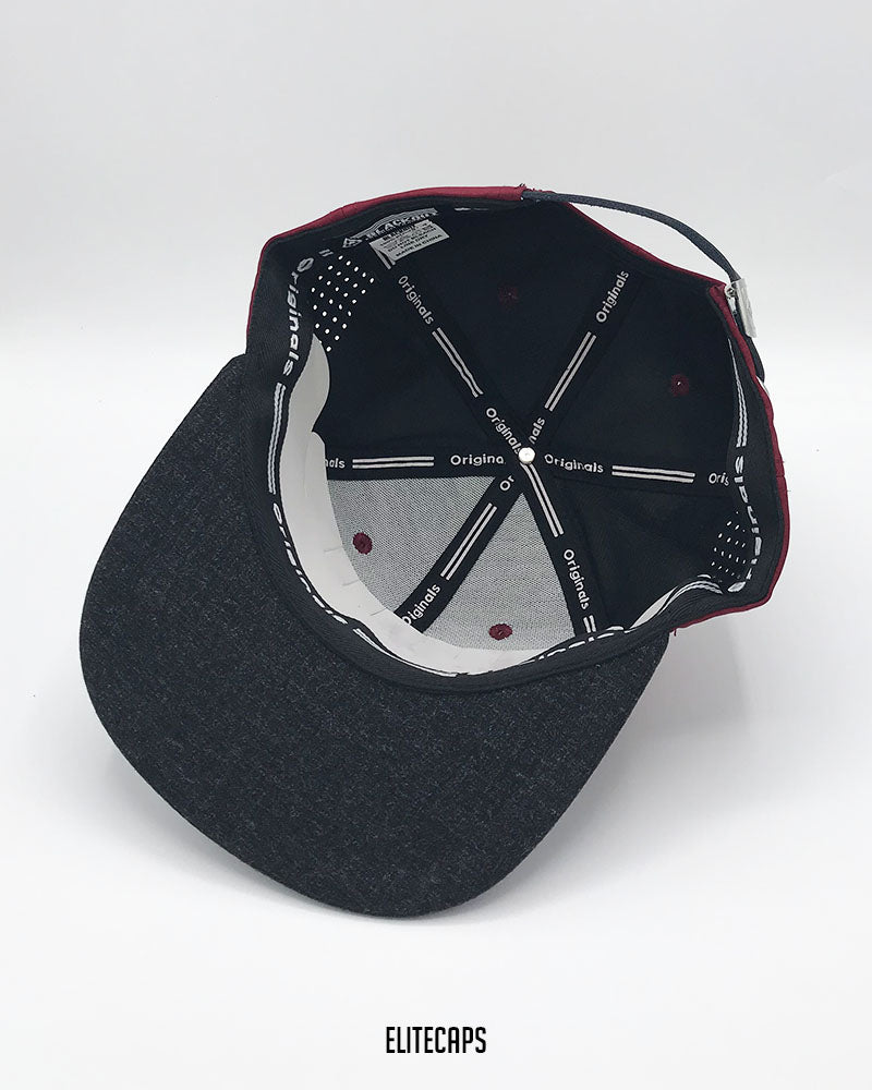 Maroon Camouflage Two-Tone BKT Snapback Cap - C0471
