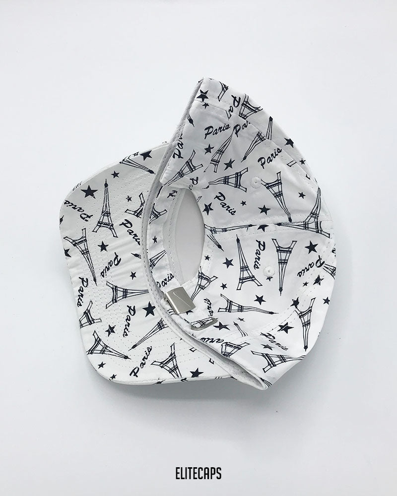 NKE White Paris Pattern Baseball Cap - C0606