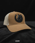 Horse Embroidered Corduroy Trucker Cap - C0355 - Camel Tone