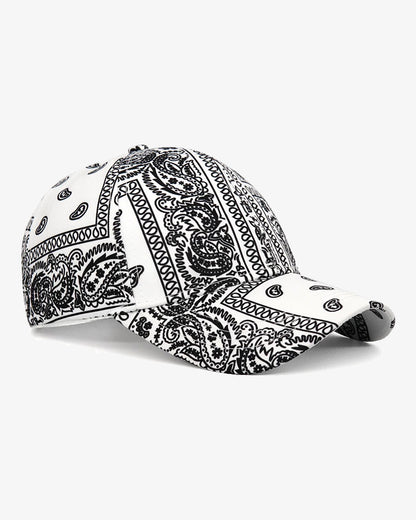 Black & White Paisley Cap - C0114