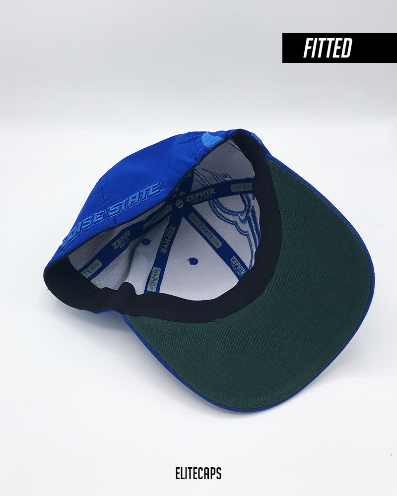 Royal Blue Horse Embroidered Fitted Cap - C0487