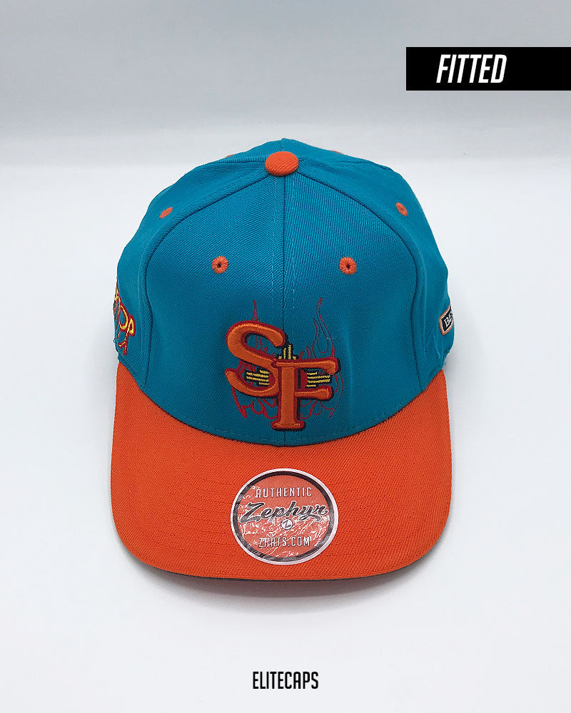 Santa Fe Fuego Turquoise Fitted Snapback Cap - C0429