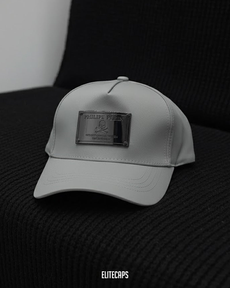 Premium Grey Skull P-Plein Baseball Cap - C0359