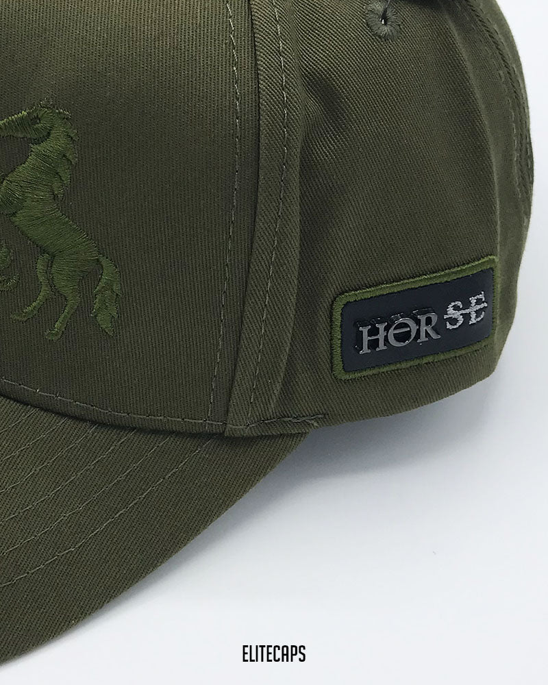 Luxury Green Horse Embroidered BKT Cap - C0475