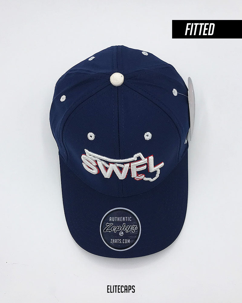 Navy Blue SWFL Embroidered Fitted Cap - C0427