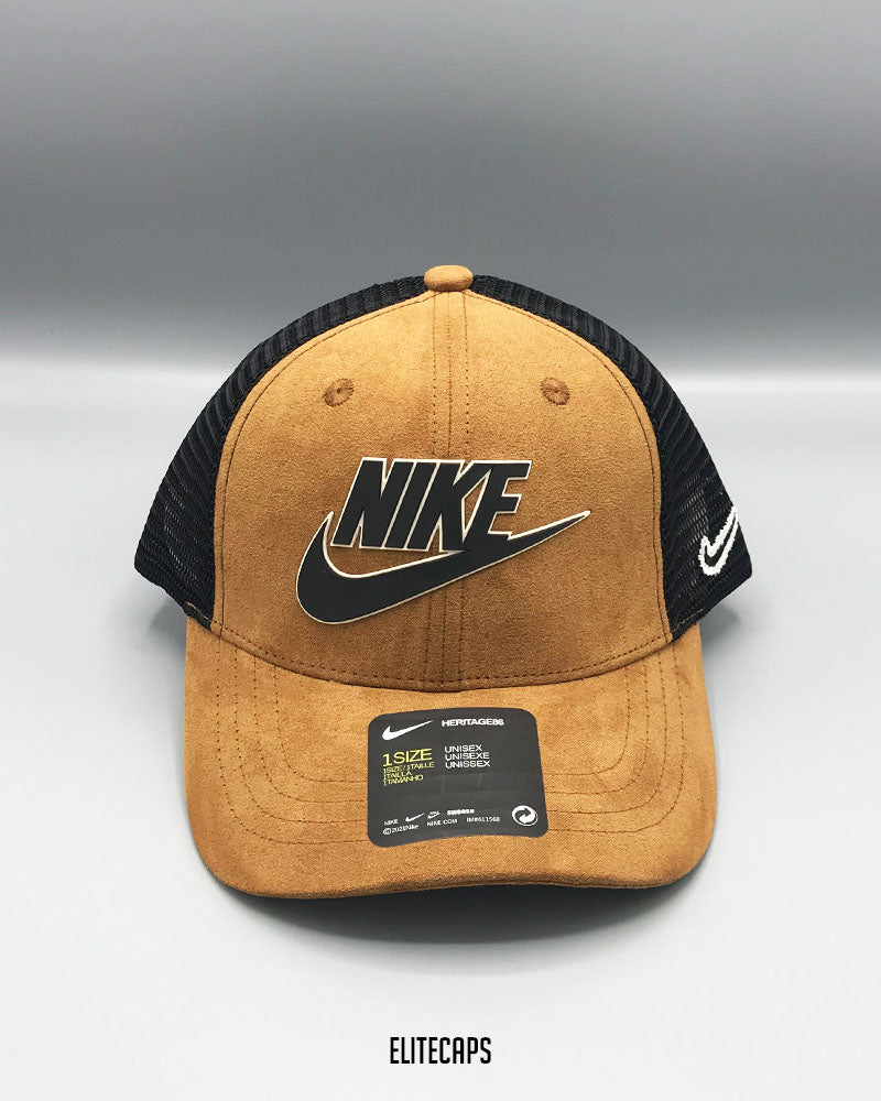 NKE Suede Mesh Swoosh Trucker Cap - C0404