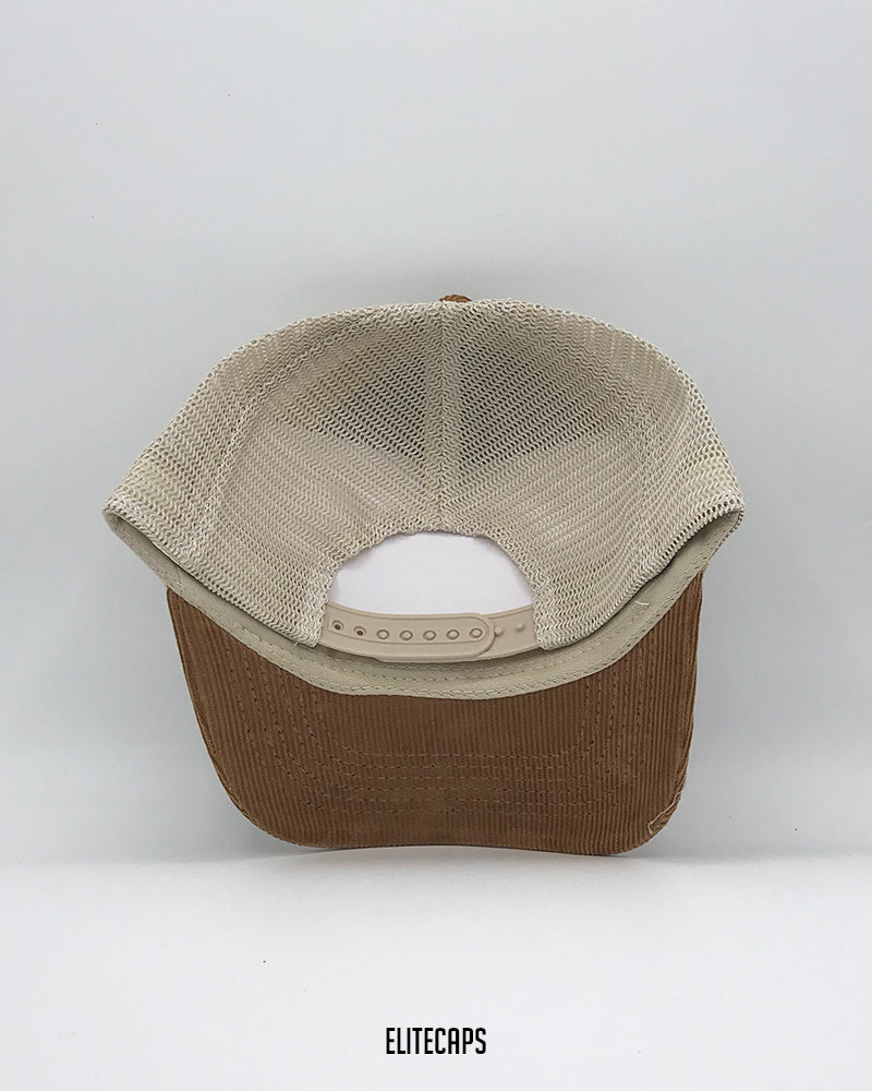 Horse Embroidered Corduroy Trucker Cap - C0355
