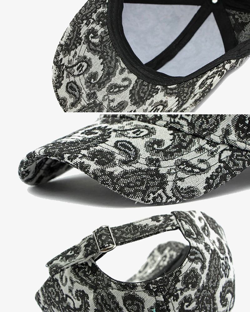 Classic Paisley Black Baseball Cap - C0116