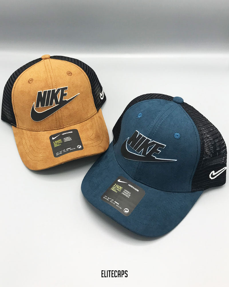 NKE Suede Mesh Swoosh Trucker Cap - C0404