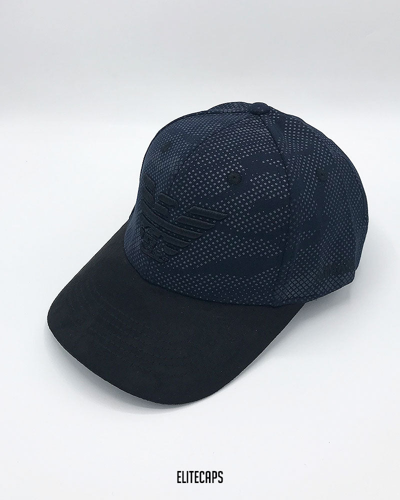 AR Black Navy Patterned Baseball Cap - C0425