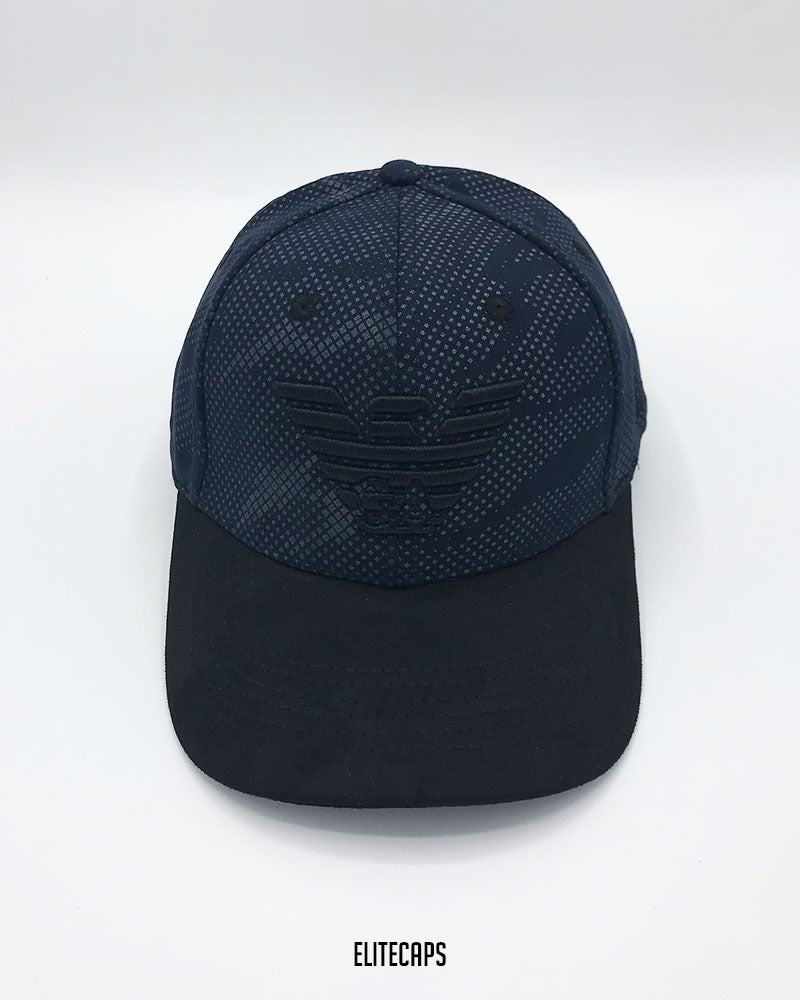 AR Black Navy Patterned Baseball Cap - C0425