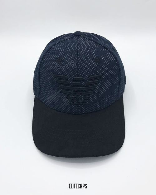 AR Black Navy Patterned Baseball Cap - C0425