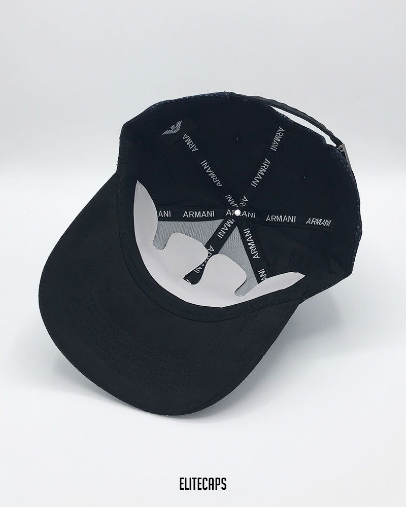 AR Black Navy Patterned Baseball Cap - C0425
