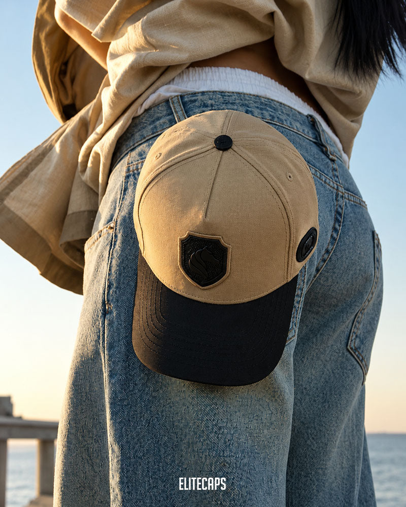 Two-Tone Beige Classic MILAN Baseball Cap - C0679