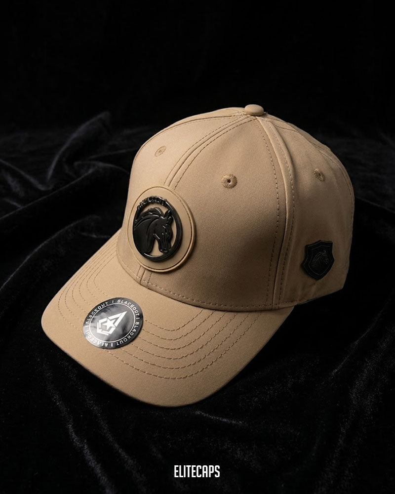 Luxury Khaki Beige Horse BKT Cap - C0469