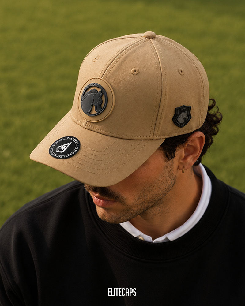 Luxury Khaki Beige Horse BKT Cap - C0469