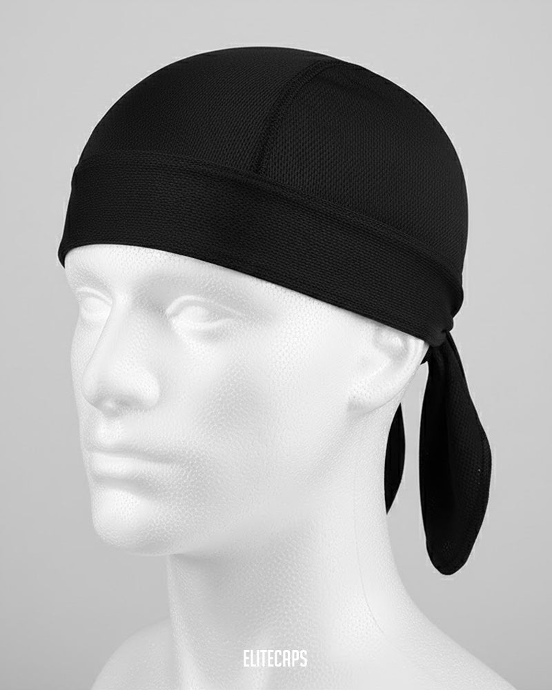 Plain Black Biker Bandana - B009