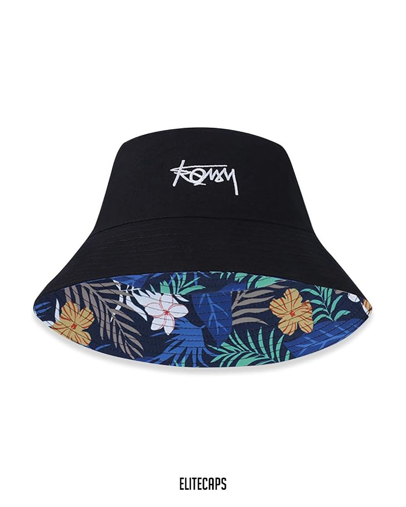 Hawaiian Black Convertible Bucket Hat - H0116