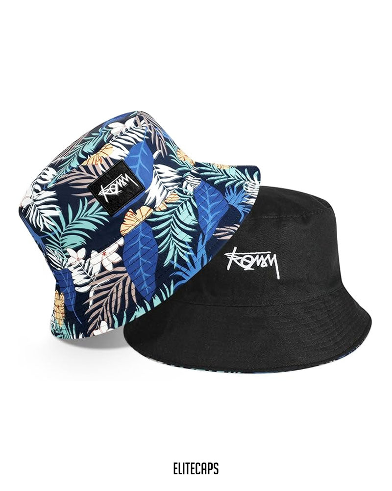 Hawaiian Black Convertible Bucket Hat - H0116