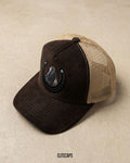 Horse Embroidered Corduroy Trucker Cap - C0355 - Dark Brown