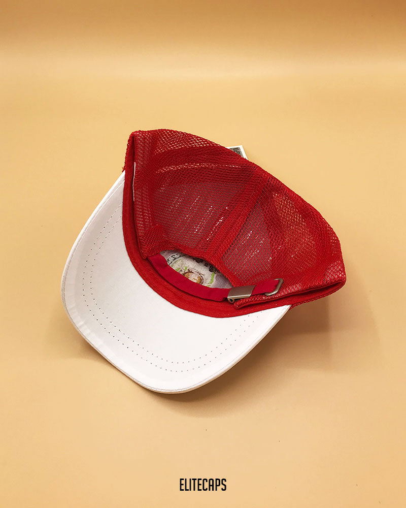 Junior Classic Red & White Net Cap - KC1007