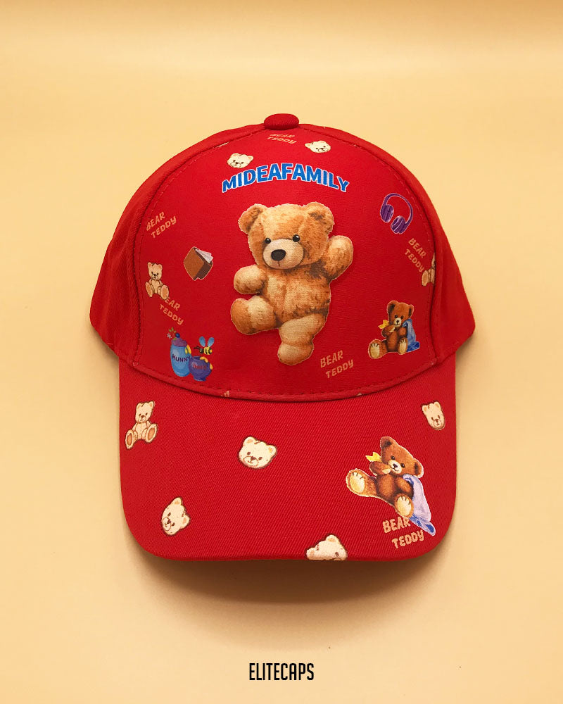 Teddy Bear Red Kids Cap - KC1004