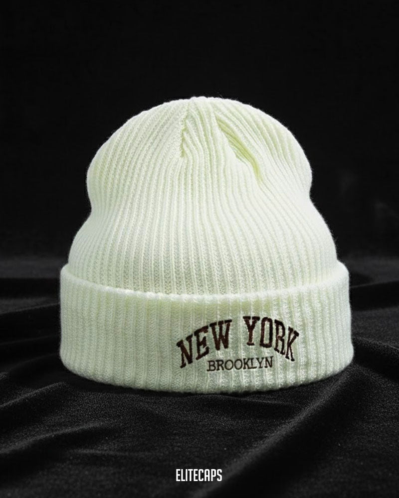 Versatile Off-White New York Brooklyn Embroidered Beanie - B0114