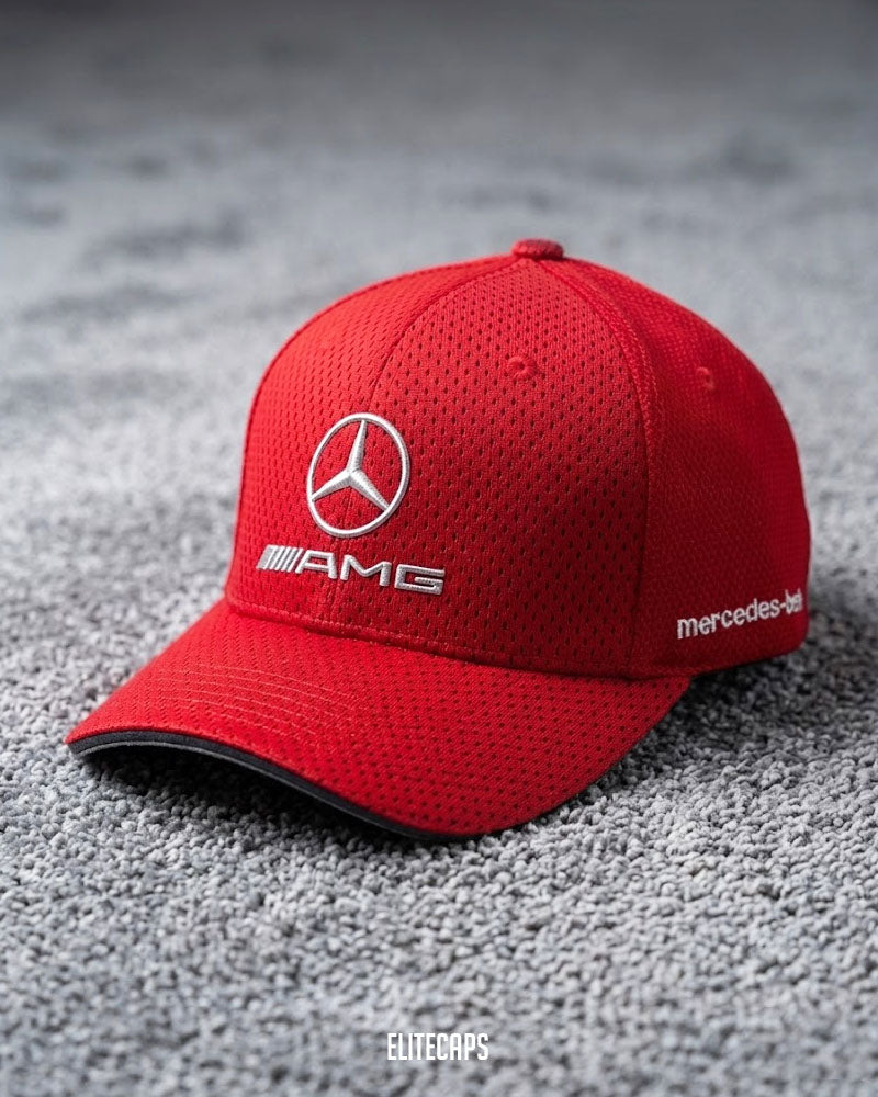Red M-AMG Mesh Cap - C0391