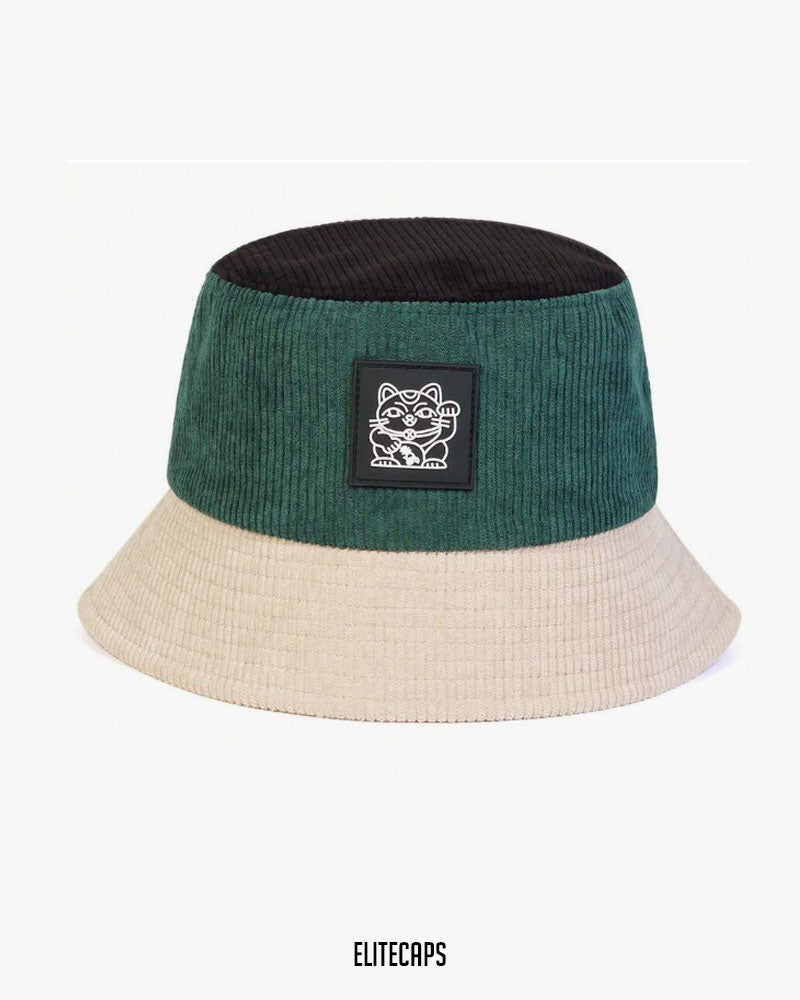 Corduroy Tri-Color Unisex Bucket Hat - H0115