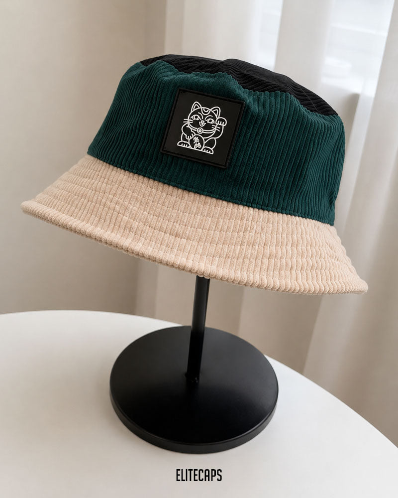 Corduroy Tri-Color Unisex Bucket Hat - H0115