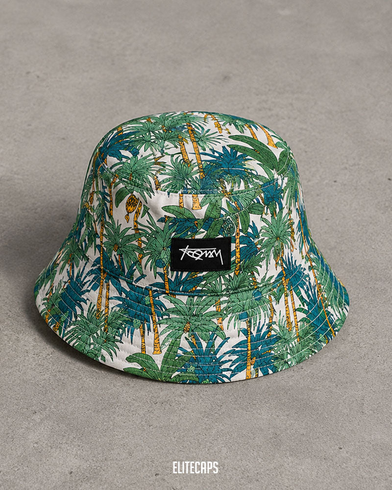 Hawaiian White Convertible Bucket Hat - H0114