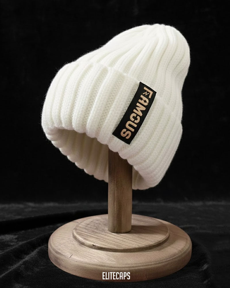Soft Stretchy Slouchy Knitted Beanie (White) - B0102
