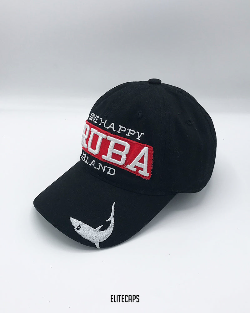 Aruba Island Shark Embroidered Contrast Cap - C0214