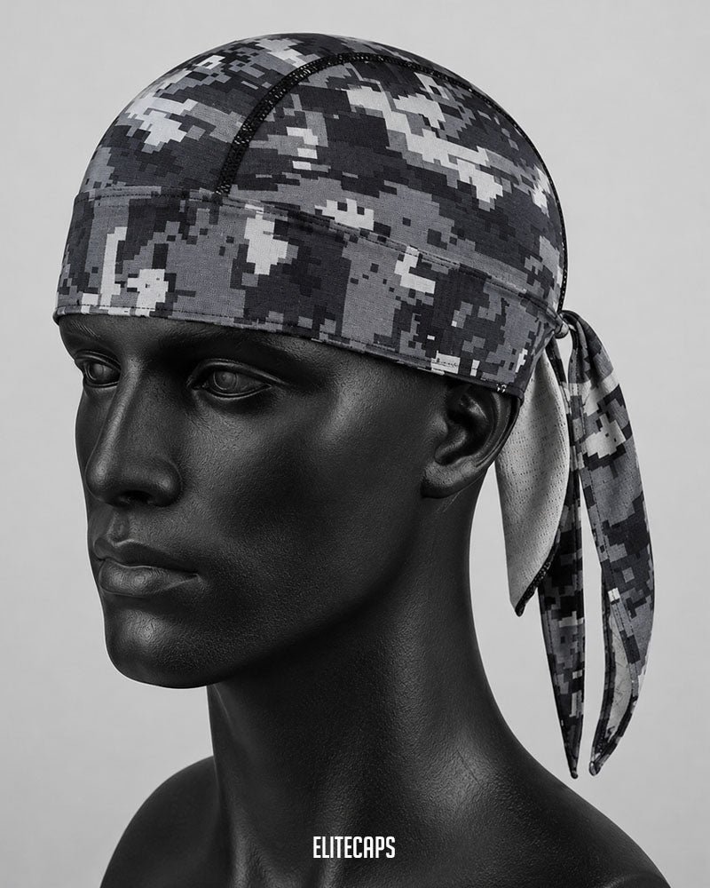 Black & Grey Digital Camo Biker Bandana - B021
