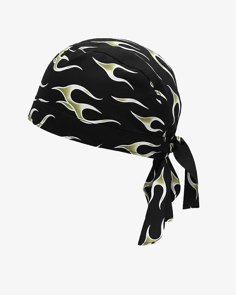 Black Flaming Biker Bandana - B020
