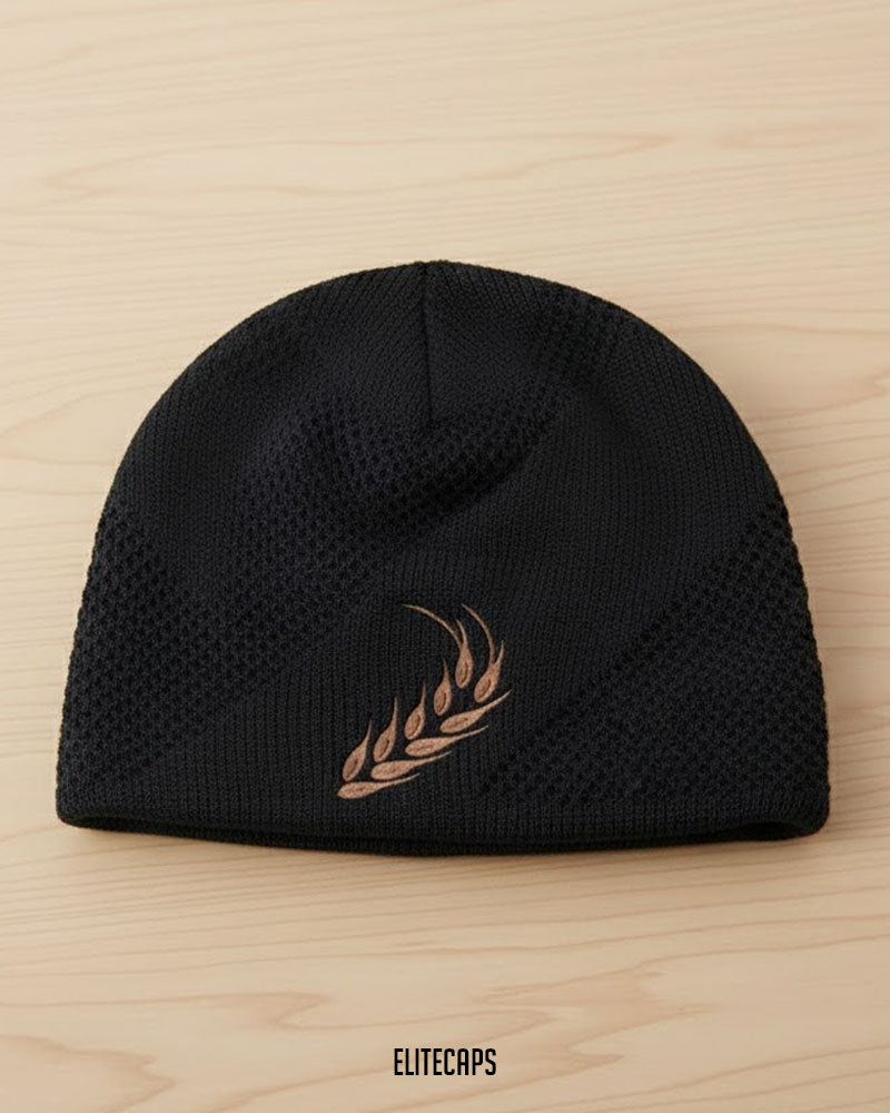 Premium Black Warm Fur Knit Beanie - B0121