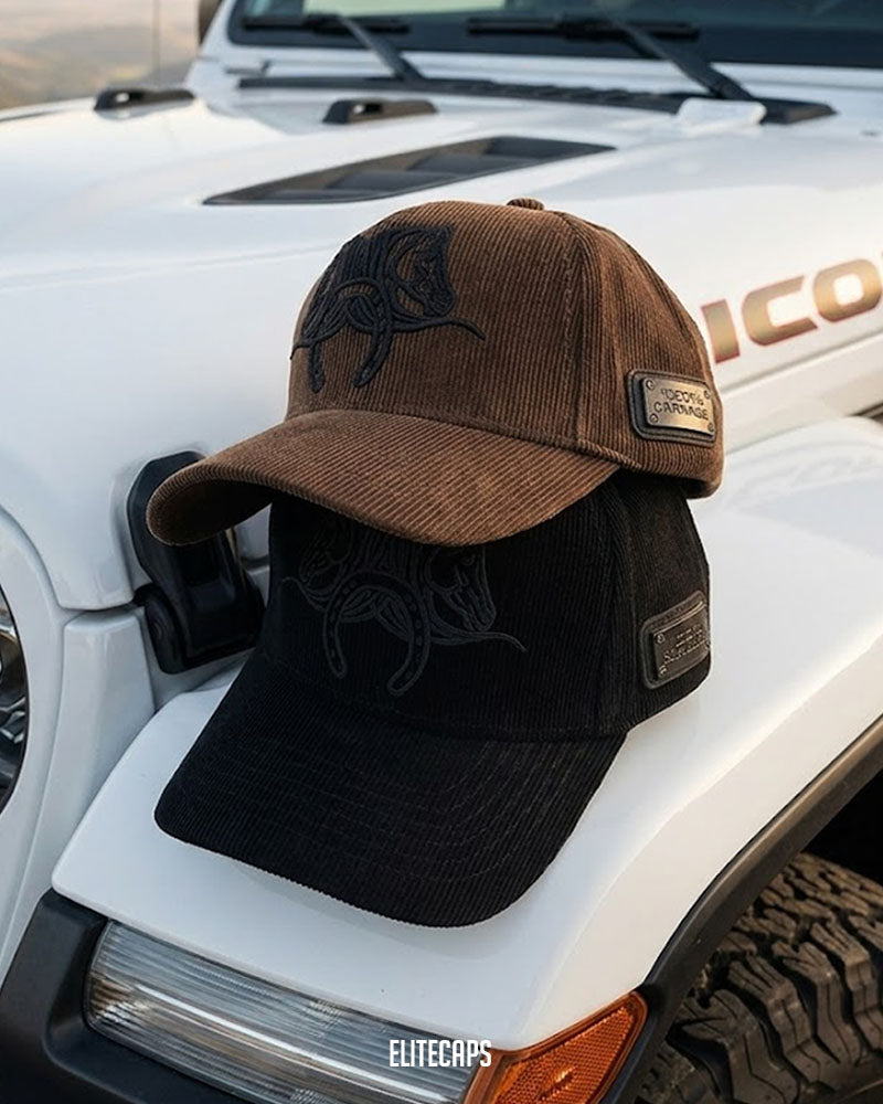 Premium Horse Embroidered Corduroy Cap - C0478