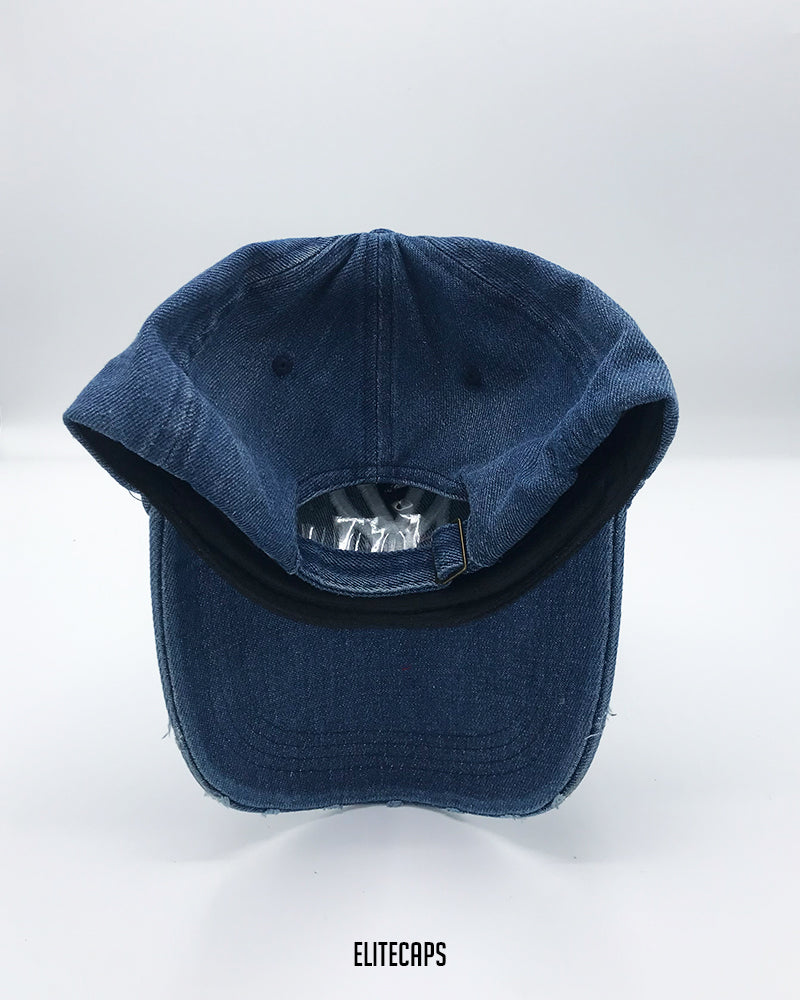 Premium NY Embroidered Dark Blue Denim Cap - C0135