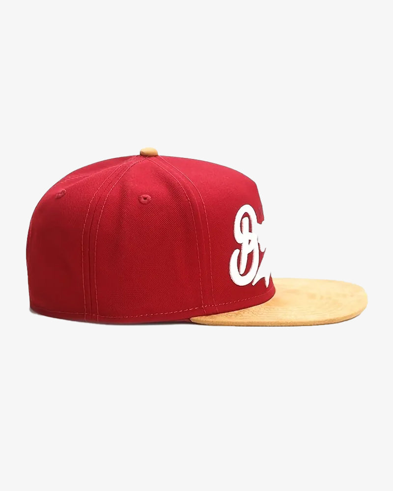 Red Brooklyn Embroidered Hip-Hop Snapback Cap - C0111