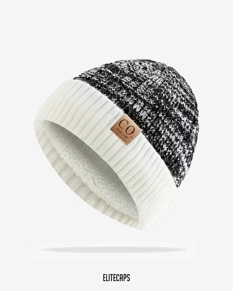 Two-Tone Salty Knitted Beanie - B0128W